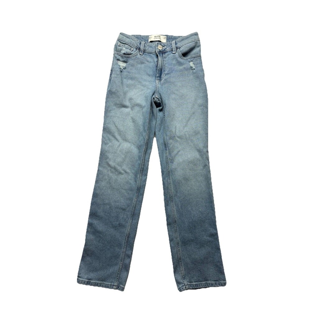 Hollister Women's High Rise Straight Leg Jeans Medium Wash Size 0 Short 25x28